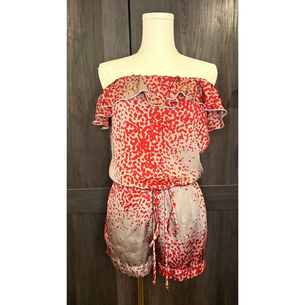 Splash Paint Print Festival Vacation Summer Tube Top Shorts Romper